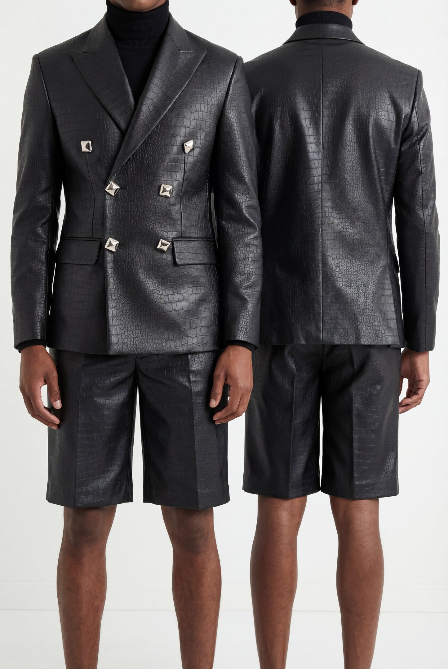 BLACK REIGN CROC SHORT SUIT