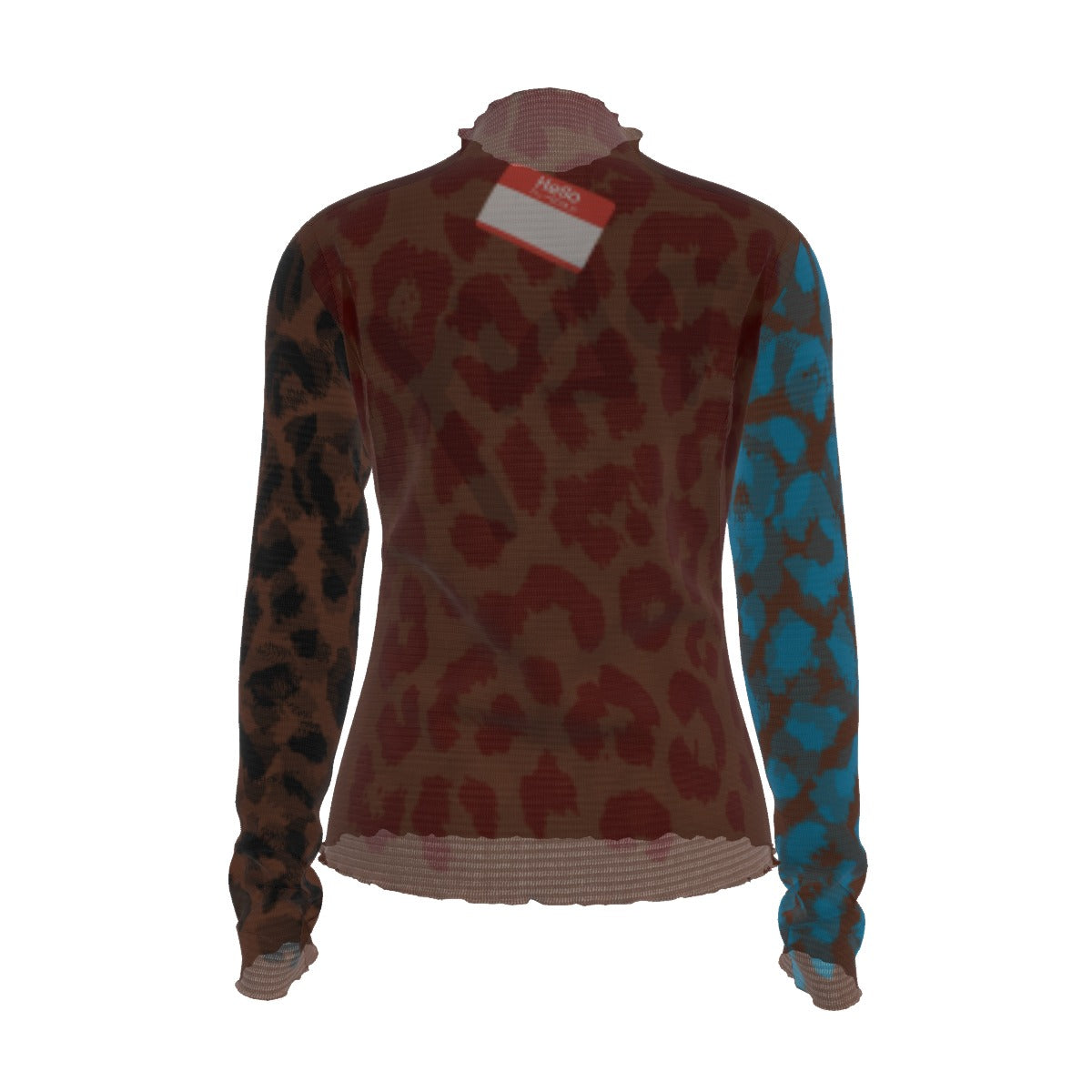 Choco Colorblocked Cheetah Turtleneck T-shirt
