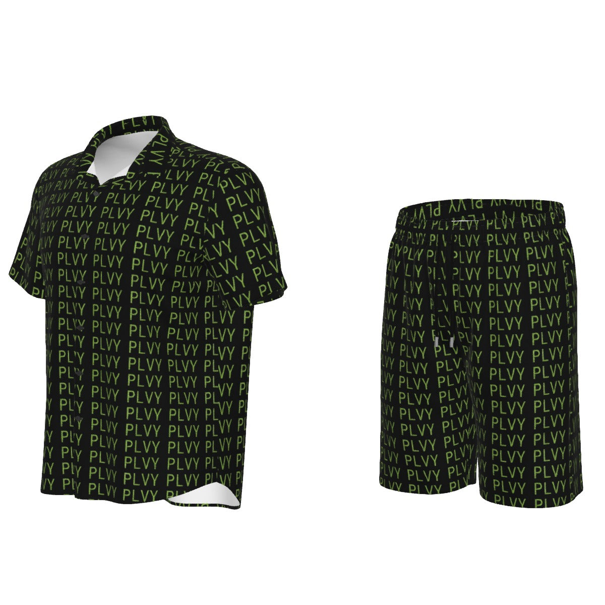“GREENLIT” Button-Up & Shorts Set