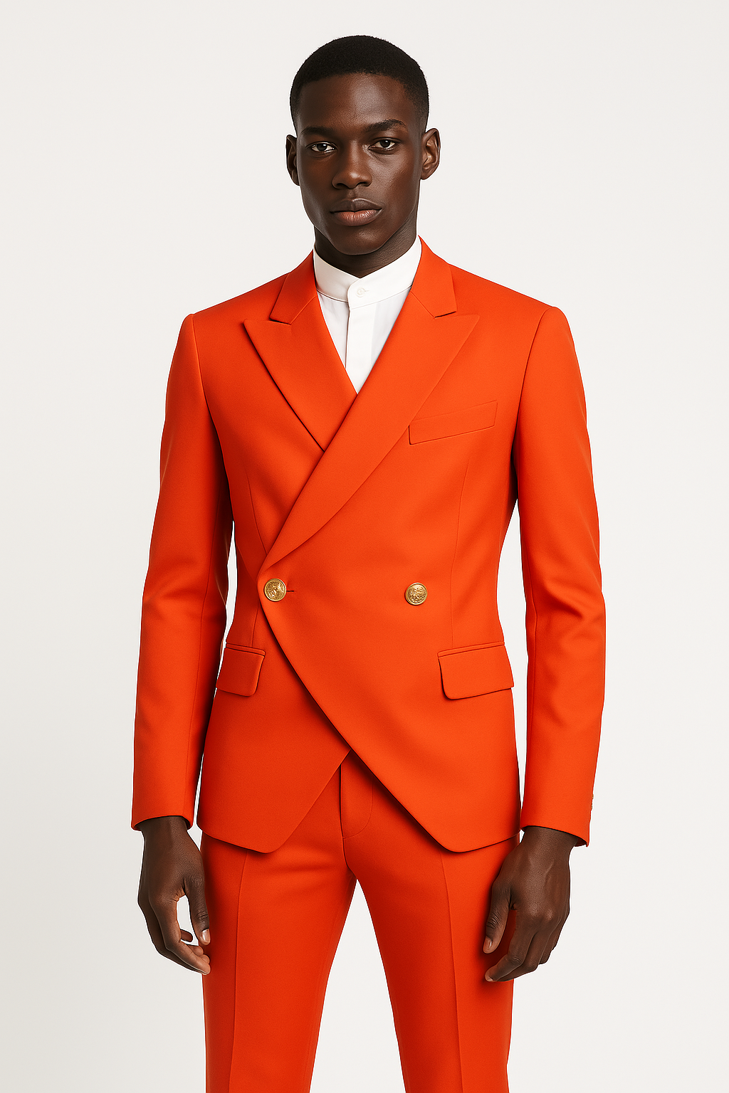 CROSS FiRE – Orange Stair-Step Strap Suit