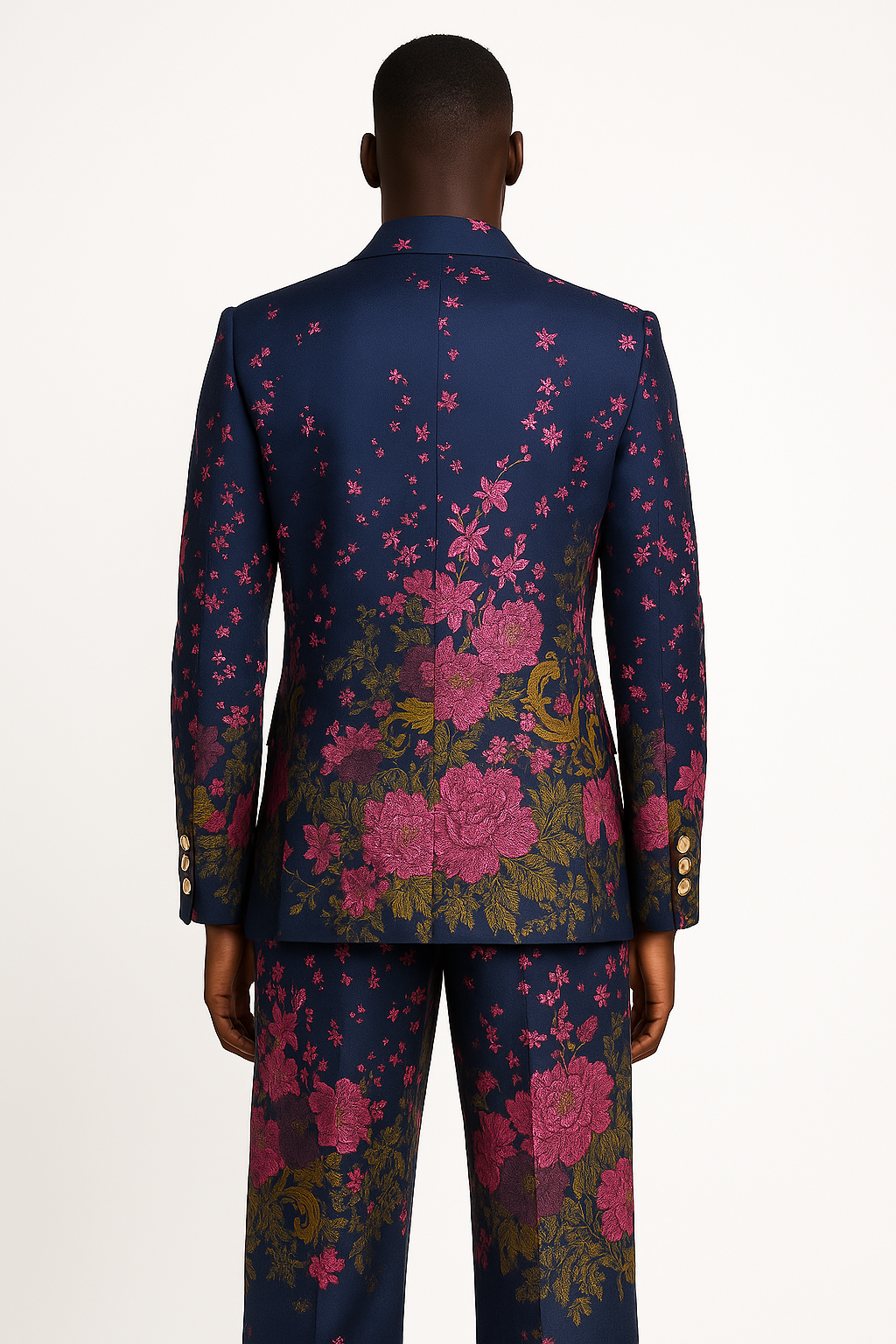 PiNK NiGHTMARE – Navy Floral Jacquard Suit