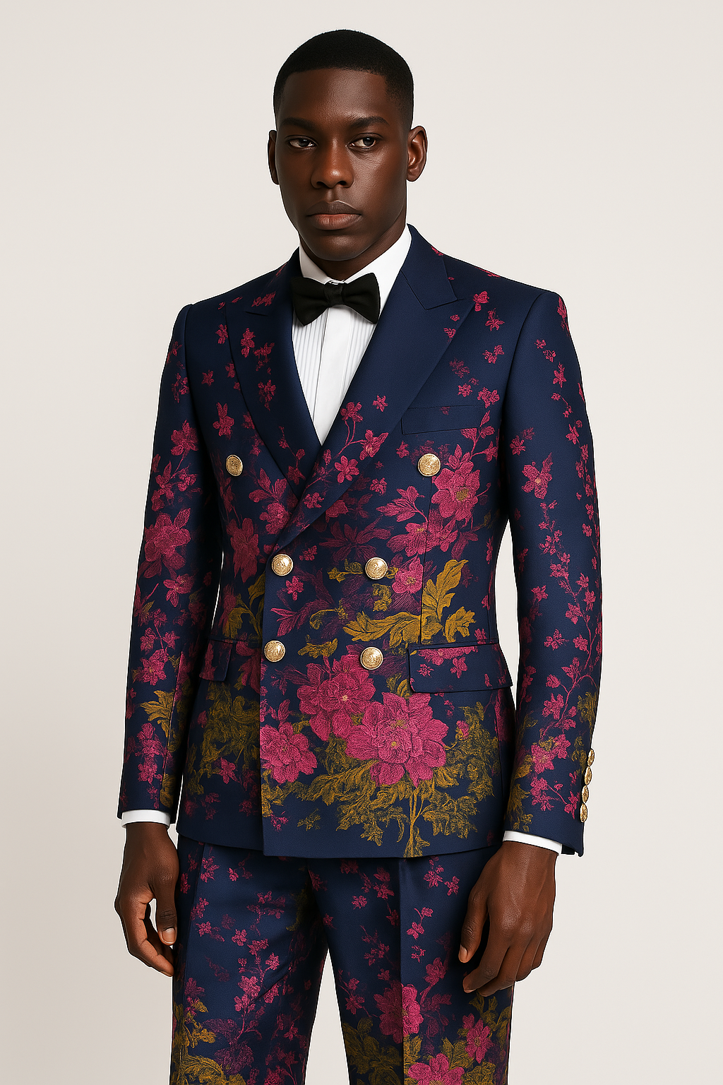 PiNK NiGHTMARE – Navy Floral Jacquard Suit