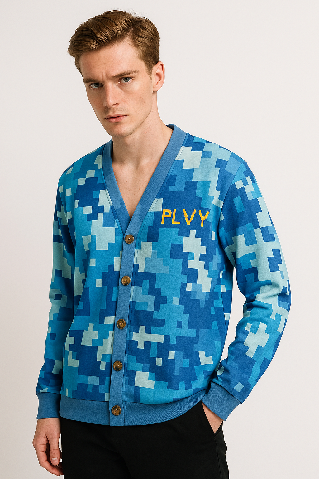 Patchline Cardigan — Ice Signal