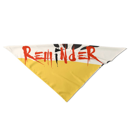 REMINDER Silk Bandana (Zebra / Yellow / Red Script)