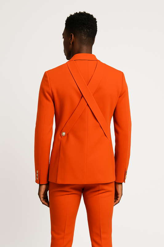 CROSS FiRE – Orange Stair-Step Strap Suit
