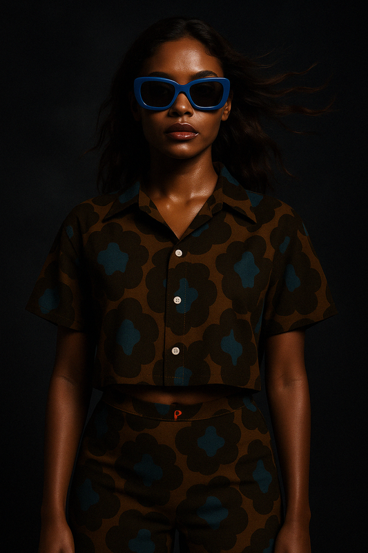 Bloom Crop Button-Up