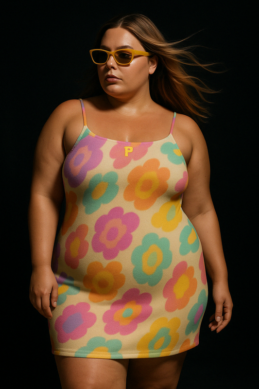 “Bloom Threat” Slip Dress (Plus Size)