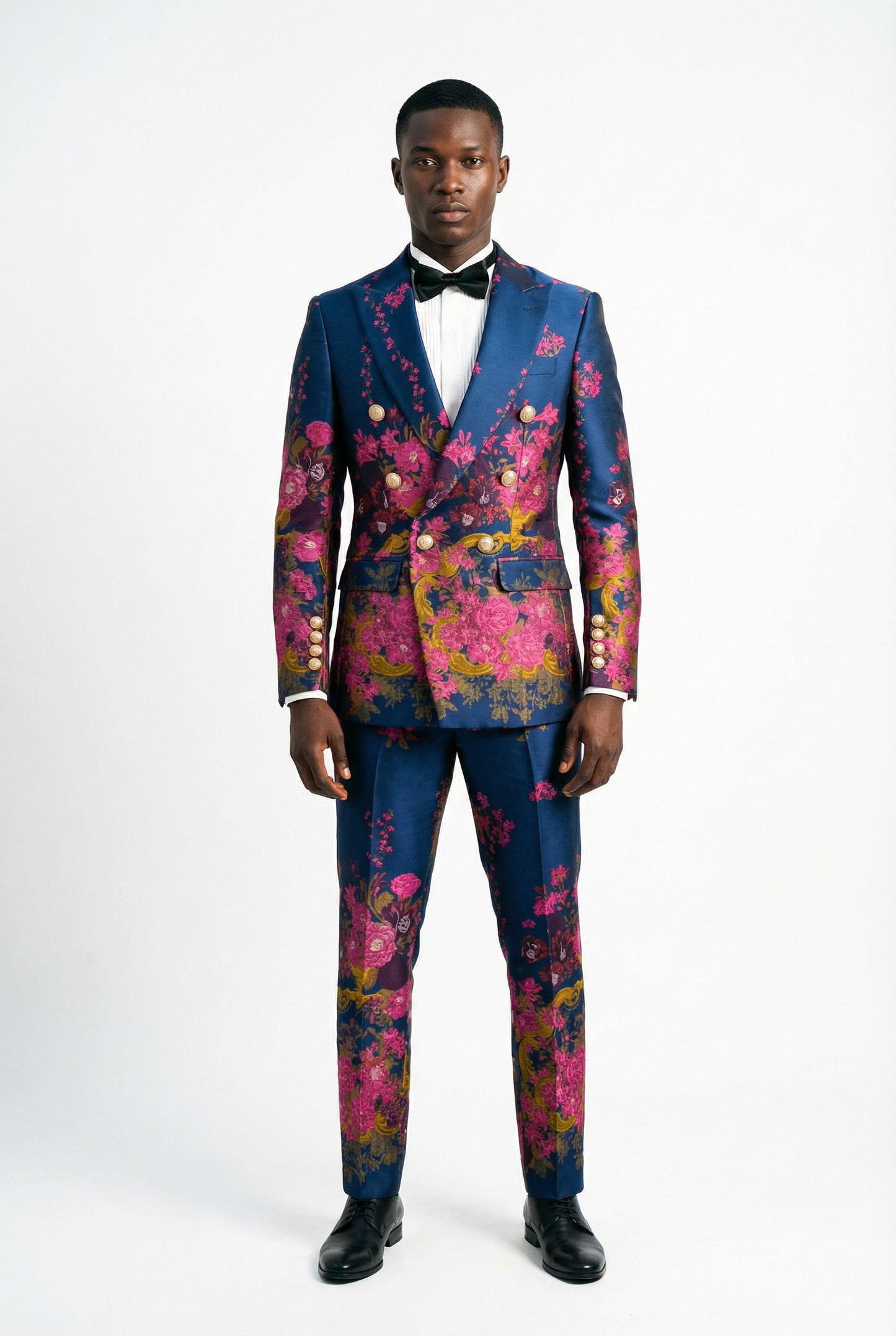 PiNK NiGHTMARE – NAVY FLORAL JACQUARD SUIT