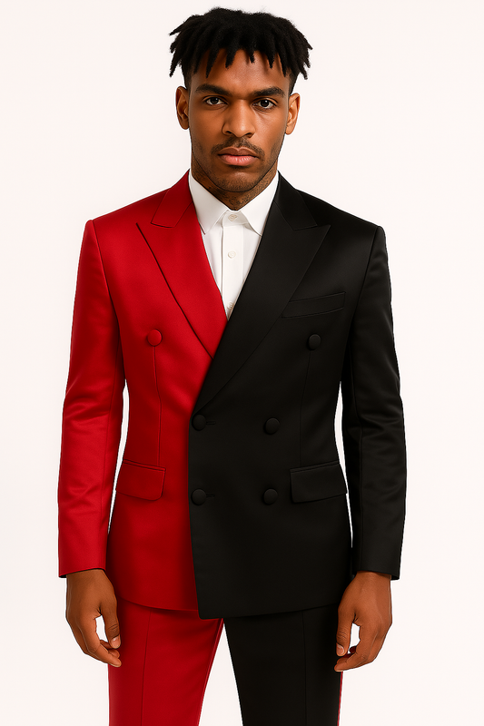 SiDE EYE – Red & Black Split Suit